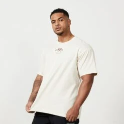 Vanquish TSP Vintage White Barbell Oversized T Shirt -Vanquish Fitness 123 5