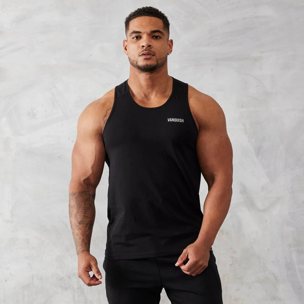 Vanquish Essential Black Regular Fit Tank Top 3 Vanquish Essential Black Regular Fit Tank Top