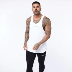 Vanquish Core Men's White Tank Top -Vanquish Fitness Core Tank White 1406