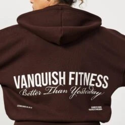 Vanquish Chestnut Brown Rejuvenate Full Zip Oversized Hoodie -Vanquish Fitness Ecomm 298