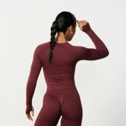 Vanquish Elevate Seamless Burgundy Long Sleeve Top -Vanquish Fitness Elevate2 14