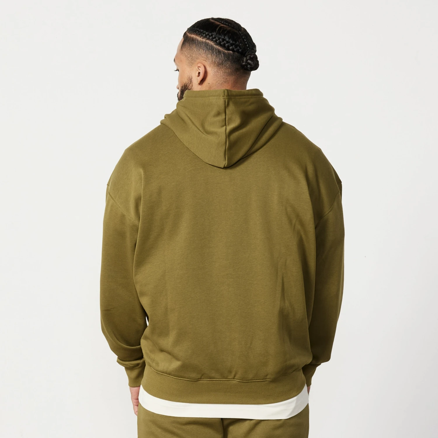 Vanquish Essential Olive Green Oversized Full Zip Hoodie 4 Vanquish Essential Olive Green Oversized Full Zip Hoodie - Image 2