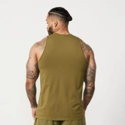 Vanquish Essential Olive Green Regular Fit Tank Top 7 Vanquish Essential Olive Green Regular Fit Tank Top -Vanquish Fitness Essentials 402