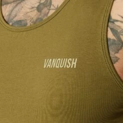 Vanquish Essential Olive Green Regular Fit Tank Top 6 Vanquish Essential Olive Green Regular Fit Tank Top -Vanquish Fitness Essentials 404