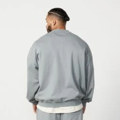 Vanquish Essential Steel Grey Oversized Sweatshirt -Vanquish Fitness Essentials 491 1