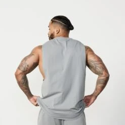 Vanquish Essential Steel Grey Oversized Sleeveless T Shirt -Vanquish Fitness Essentials 514