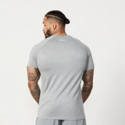 Vanquish Essential Steel Grey Performance Short Sleeve T Shirt -Vanquish Fitness Essentials 741