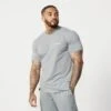 Vanquish Essential Steel Grey Slim Fit Short Sleeve T Shirt -Vanquish Fitness Essentials 752