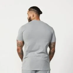 Vanquish Essential Steel Grey Slim Fit Short Sleeve T Shirt -Vanquish Fitness Essentials 761