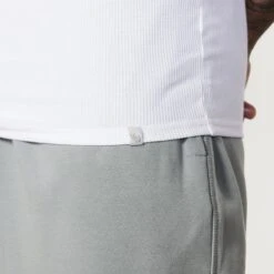 Vanquish White Ribbed Fitted Tank -Vanquish Fitness Essentials 794