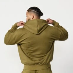 Vanquish Essential Olive Green Oversized Full Zip Hoodie 9 Vanquish Essential Olive Green Oversized Full Zip Hoodie -Vanquish Fitness Essentials 94