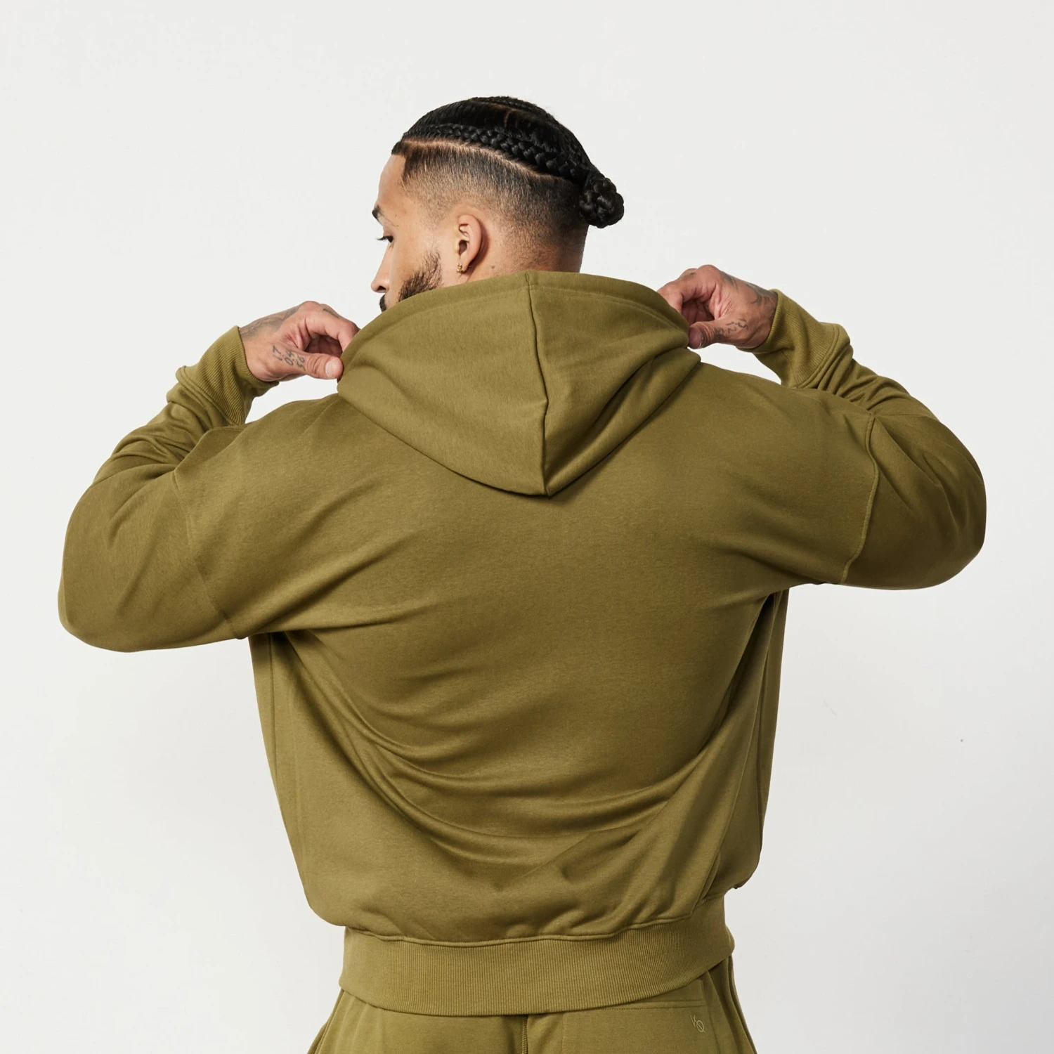 Vanquish Essential Olive Green Oversized Full Zip Hoodie 6 Vanquish Essential Olive Green Oversized Full Zip Hoodie - Image 4