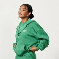 Vanquish Fitness 21 Vanquish Apple Green Rejuvenate Full Zip Oversized Hoodie