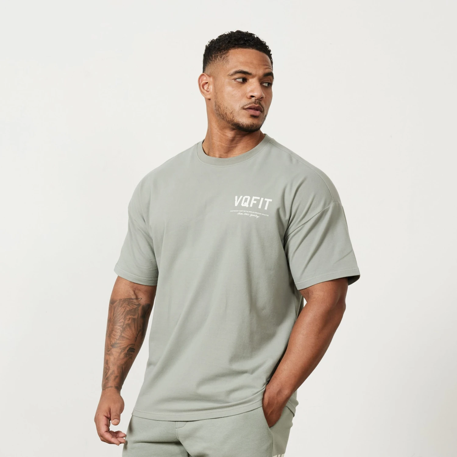 Vanquish VQFIT Distressed Desert Sage Oversized T Shirt 4 Vanquish VQFIT Distressed Desert Sage Oversized T Shirt - Image 2