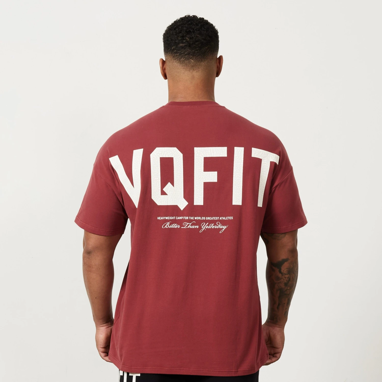 Vanquish VQFIT Distressed Print Brick Red Oversized T Shirt 3 Vanquish VQFIT Distressed Print Brick Red Oversized T Shirt