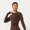 Vanquish Elevate Seamless Coffee Brown Long Sleeve Top 1 Vanquish Elevate Seamless Coffee Brown Long Sleeve Top -Vanquish Fitness FIRSTSHOT 2024 02 22T154730.354