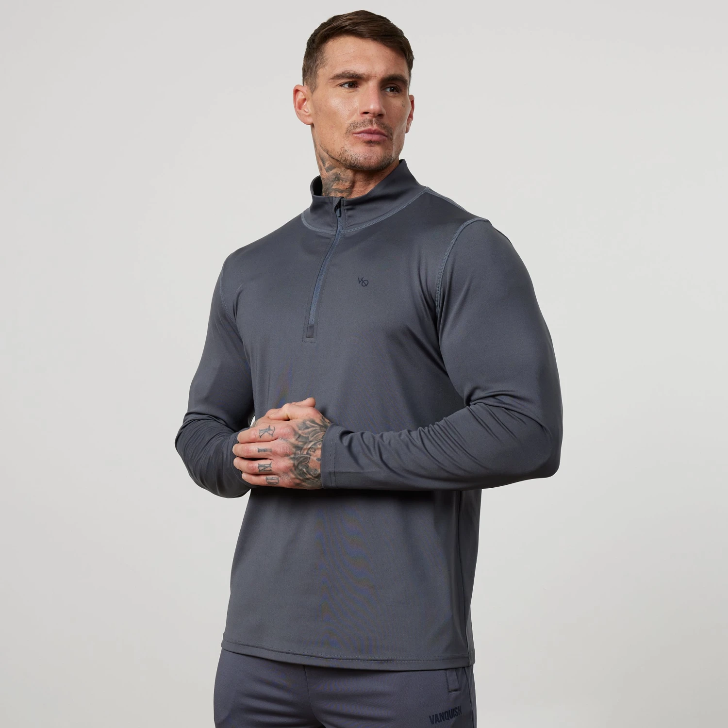 Vanquish Essential Denim Blue Performance 1/4 Zip Top 4 Vanquish Essential Denim Blue Performance 1/4 Zip Top - Image 2