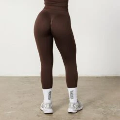 Vanquish Elevate Seamless Petite Coffee Brown Leggings -Vanquish Fitness FIRSTSHOT 1 2