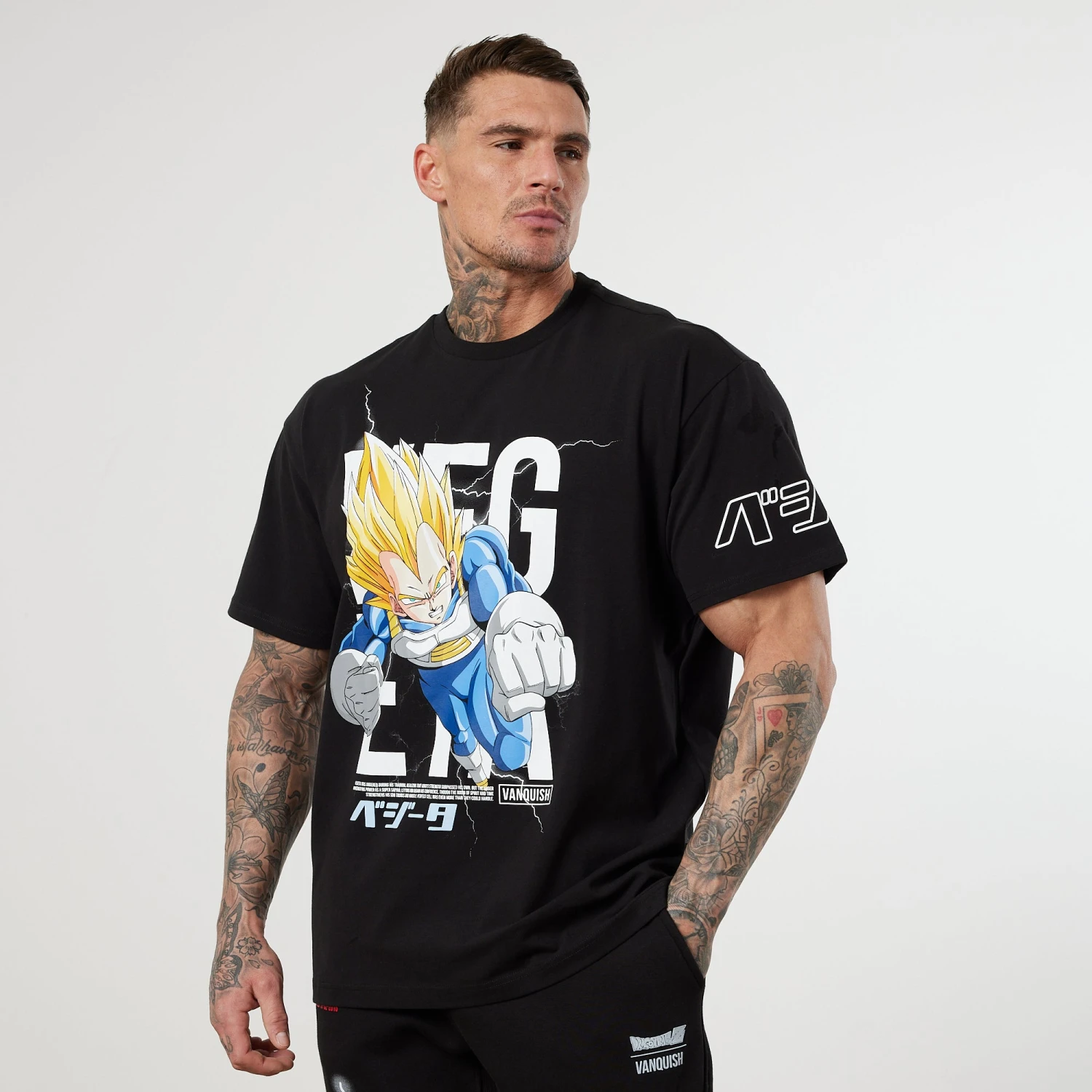 Vanquish DBZ CS Vegeta Black Oversized T Shirt 3 Vanquish DBZ CS Vegeta Black Oversized T Shirt