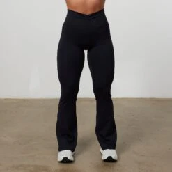 Vanquish Enhance Black Ruched Flared Leggings