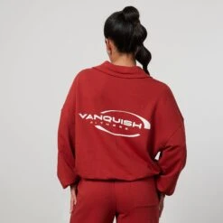Vanquish Enhance Chilli Red Collar Sweatshirt -Vanquish Fitness FIRSTSHOT 3d6462a8 5abd 474c 8e7d 1c43cc6bf622