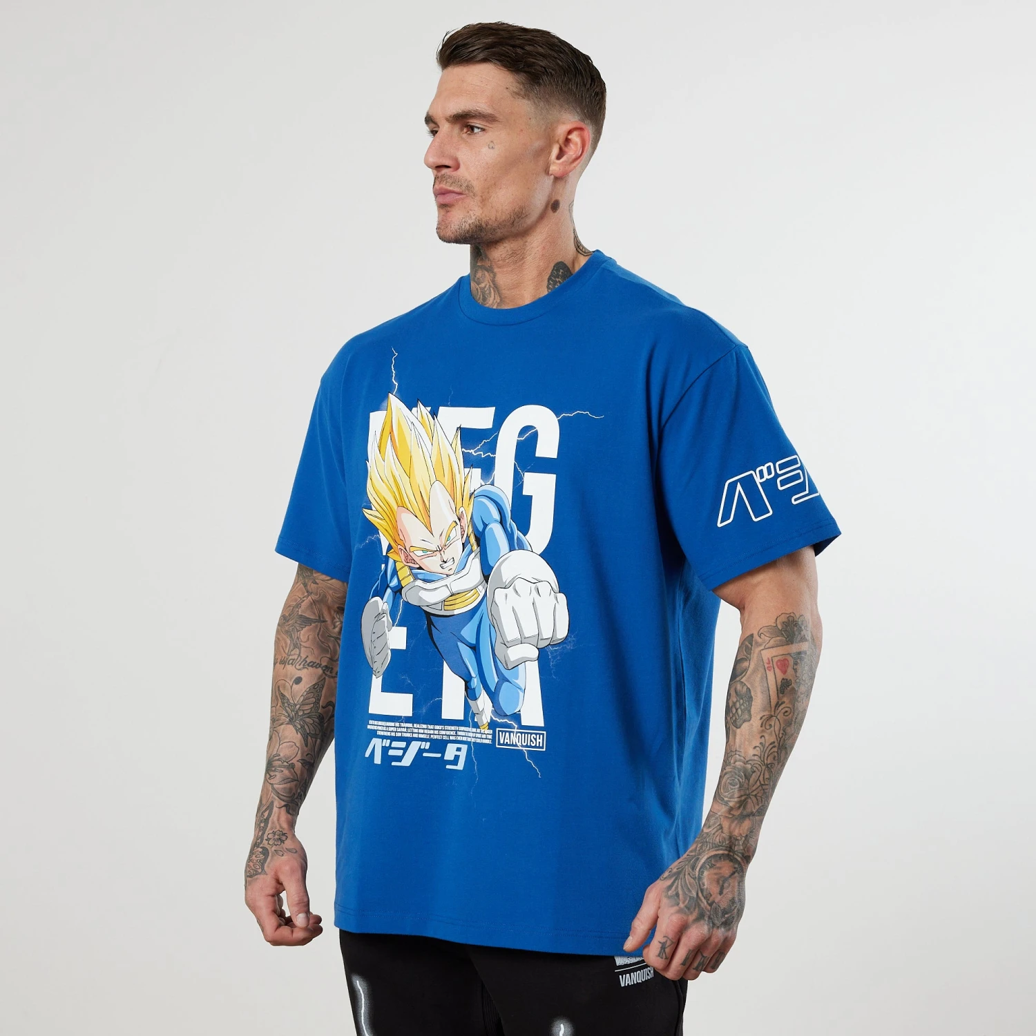 Vanquish DBZ CS Vegeta Royal Blue Oversized T Shirt 3 Vanquish DBZ CS Vegeta Royal Blue Oversized T Shirt