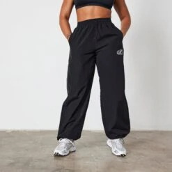 Vanquish Fitness 41 Vanquish Black Racing Wide Leg Track Pants