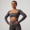 Vanquish Enhance Graphite Grey Long Sleeve Shrug -Vanquish Fitness FIRSTSHOT 65f54a38 382d 4e21 8298 9594fc097a82