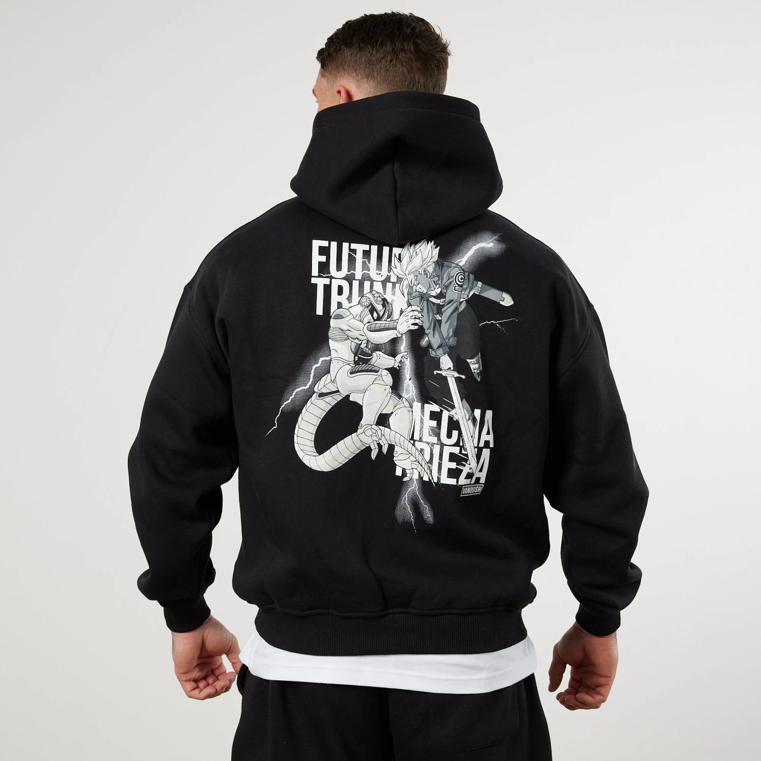 Vanquish DBZ CS Trunks Vs Freiza Black Oversized Pullover Hoodie 4 Vanquish DBZ CS Trunks Vs Freiza Black Oversized Pullover Hoodie - Image 2