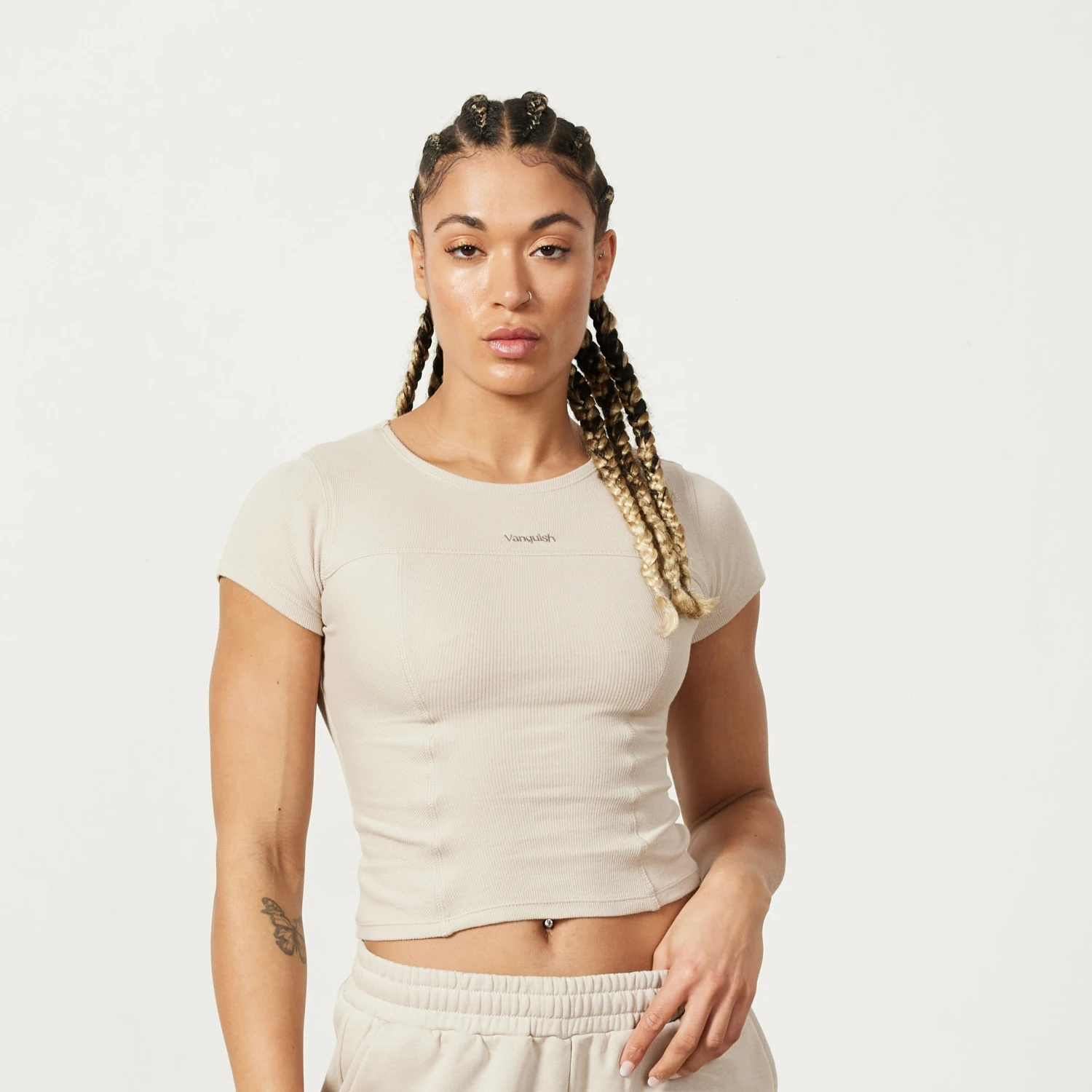 Vanquish Restore Sand Ribbed Cap Sleeve T Shirt 3 Vanquish Restore Sand Ribbed Cap Sleeve T Shirt