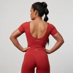 Vanquish Enhance Chilli Red Midi Ballet Back T Shirt -Vanquish Fitness FIRSTSHOT d0388436 9d3d 4e53 bf4c 942f53e38823