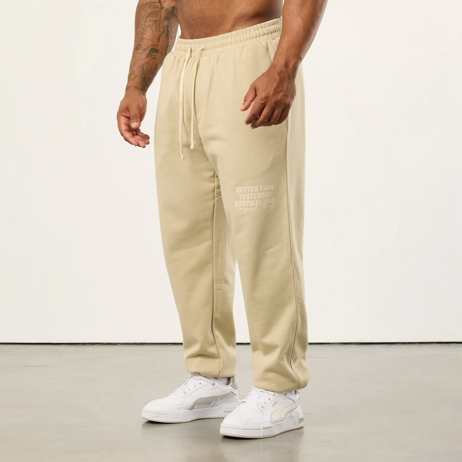 Vanquish Bodybuilding Vintage Khaki Oversized Sweatpants 3 Vanquish Bodybuilding Vintage Khaki Oversized Sweatpants