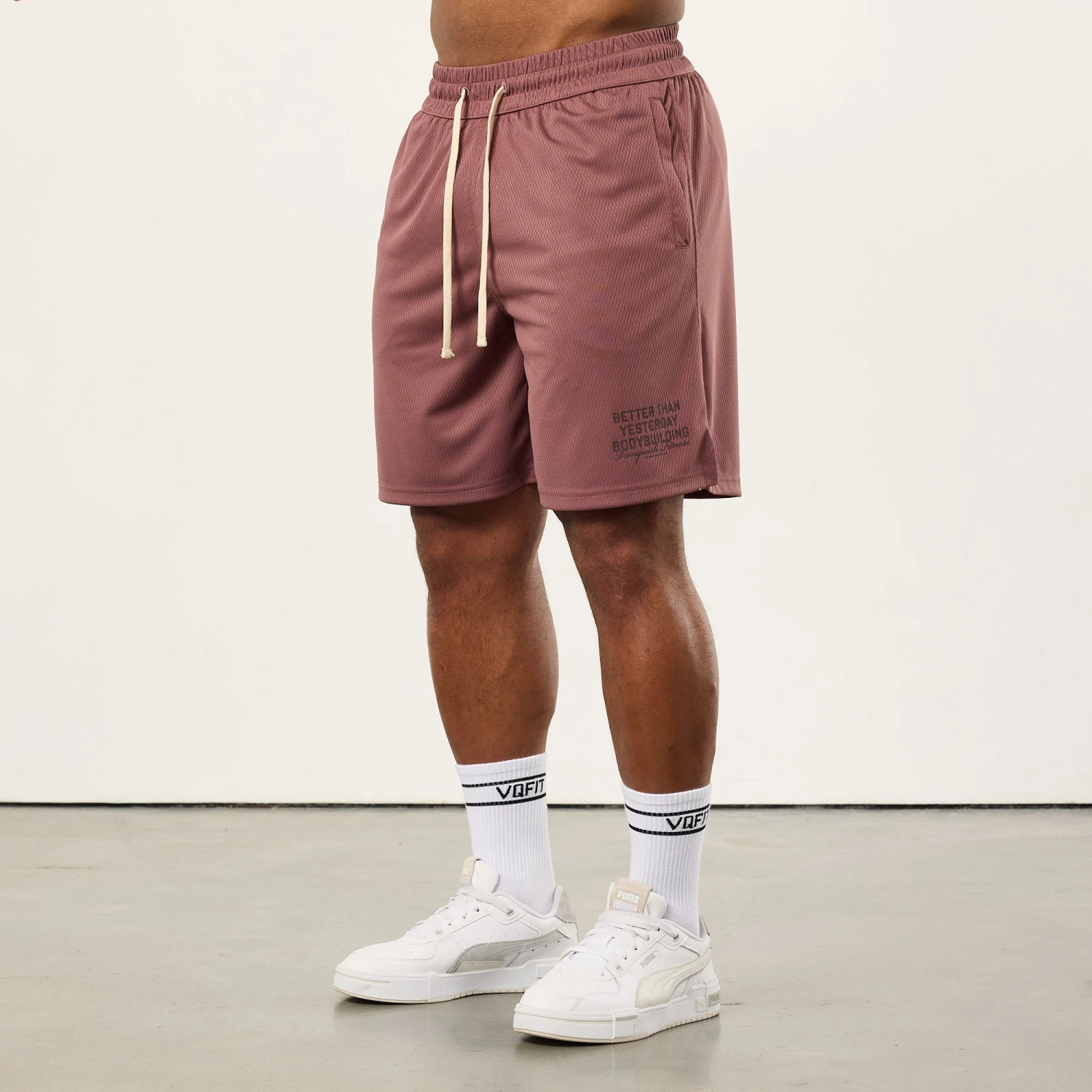 Vanquish Bodybuilding Dark Mauve Mesh Shorts 3 Vanquish Bodybuilding Dark Mauve Mesh Shorts