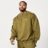 Vanquish Essential Olive Green Oversized Sweatshirt -Vanquish Fitness Greenboifirst