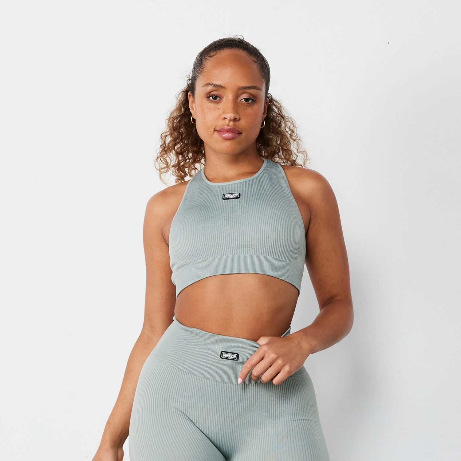 Vanquish Ribbed Seamless Slate Grey Racer Back Bra 3 Vanquish Ribbed Seamless Slate Grey Racer Back Bra