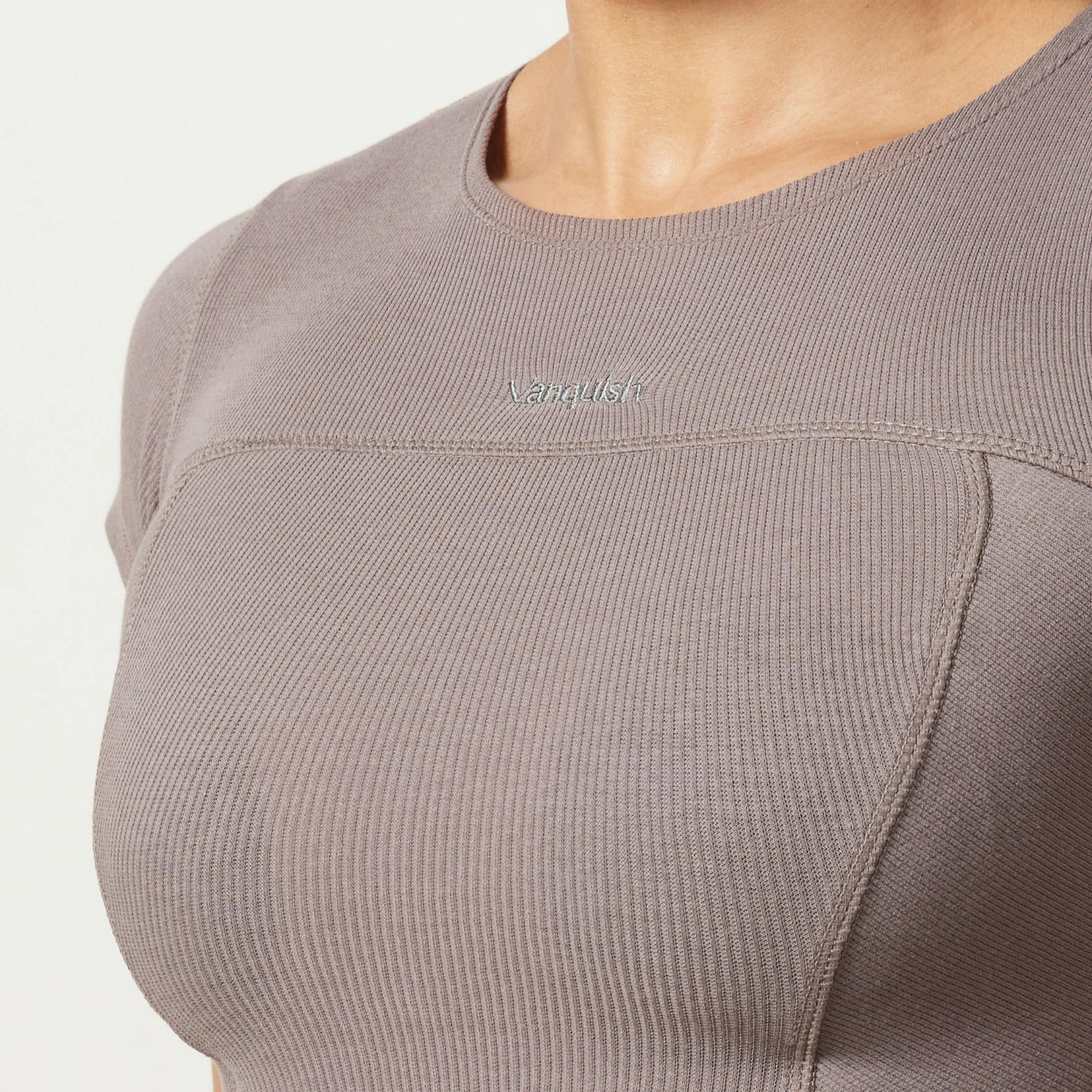 Vanquish Restore Cinder Brown Ribbed Cap Sleeve T Shirt 4 Vanquish Restore Cinder Brown Ribbed Cap Sleeve T Shirt - Image 2