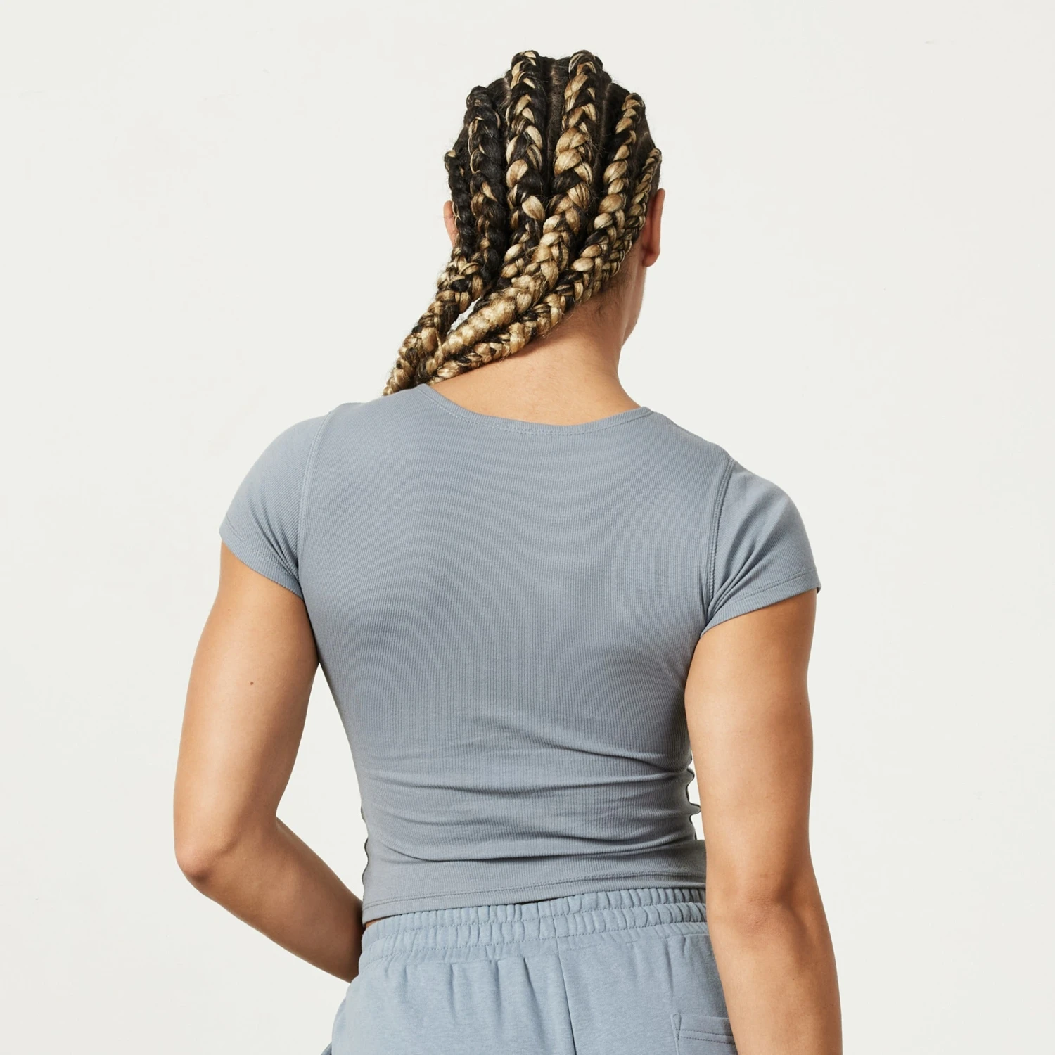 Vanquish Restore Slate Grey Ribbed Cap Sleeve T Shirt 6 Vanquish Restore Slate Grey Ribbed Cap Sleeve T Shirt - Image 4