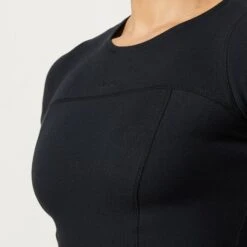 Vanquish Restore Black Ribbed Cap Sleeve T Shirt -Vanquish Fitness LadiesSweats 865