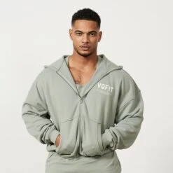 Vanquish VQFIT Distressed Print Desert Sage Full Zip Oversized Hoodie 8 Vanquish VQFIT Distressed Print Desert Sage Full Zip Oversized Hoodie -Vanquish Fitness MensCrackedPrint 1443