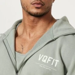 Vanquish VQFIT Distressed Print Desert Sage Full Zip Oversized Hoodie 9 Vanquish VQFIT Distressed Print Desert Sage Full Zip Oversized Hoodie -Vanquish Fitness MensCrackedPrint 1465
