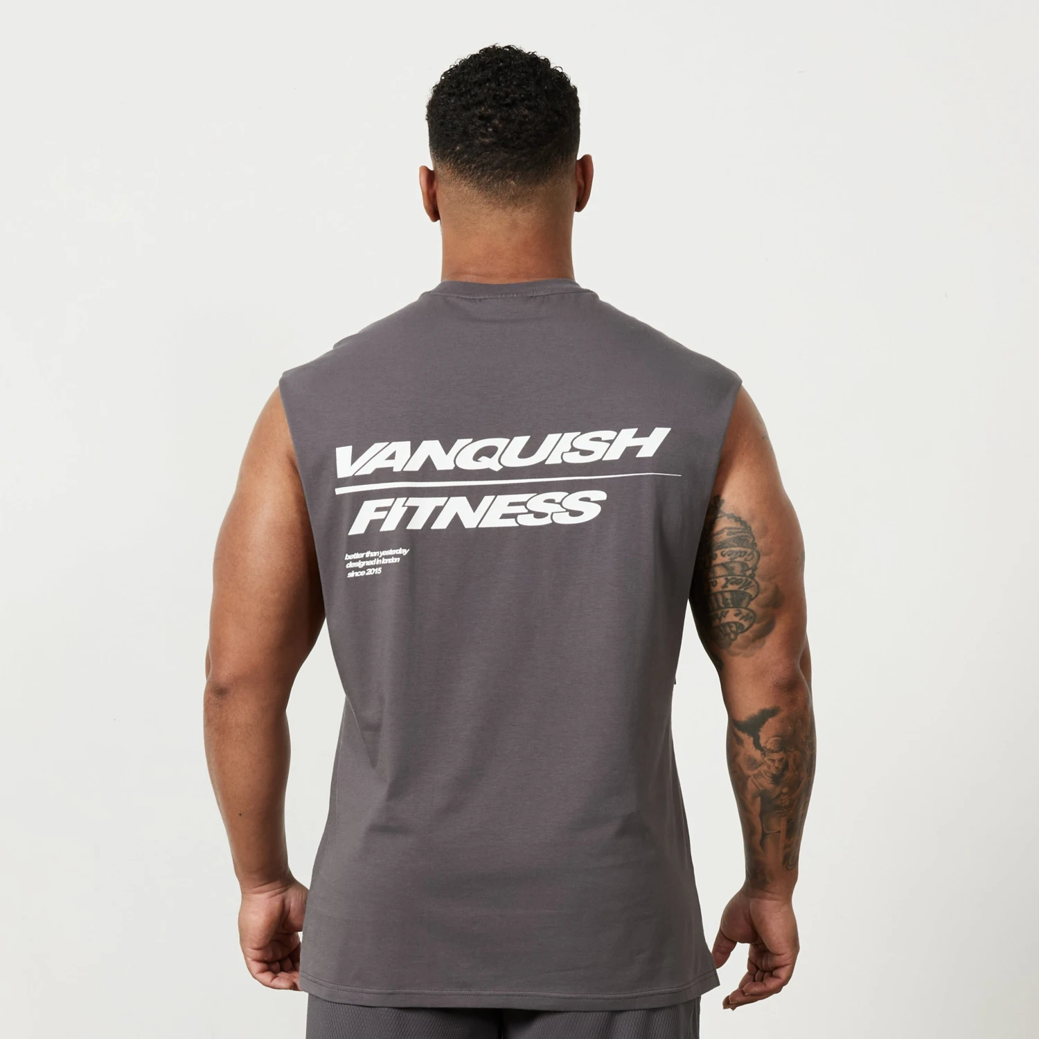 Vanquish Speed Charcoal Grey Oversized Sleeveless T Shirt 4 Vanquish Speed Charcoal Grey Oversized Sleeveless T Shirt - Image 2