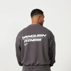 Vanquish Speed Charcoal Grey Oversized Sweater -Vanquish Fitness MensSpeedPrint 912