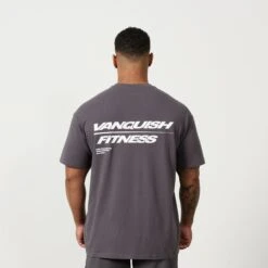 Vanquish Speed Charcoal Grey Oversized T Shirt 8 Vanquish Speed Charcoal Grey Oversized T Shirt -Vanquish Fitness MensSpeedPrint 952