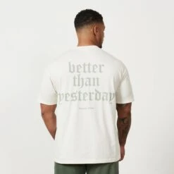 Vanquish Sun-faded Vintage White Oversized T Shirt -Vanquish Fitness MensSunBleached 616