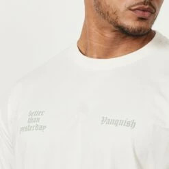 Vanquish Sun-faded Vintage White Oversized T Shirt -Vanquish Fitness MensSunBleached 628