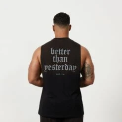 Vanquish Sun-faded Black Oversized Sleeveless T Shirt 10 Vanquish Sun-faded Black Oversized Sleeveless T Shirt -Vanquish Fitness MensSunBleached 670