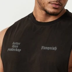 Vanquish Sun-faded Black Oversized Sleeveless T Shirt 8 Vanquish Sun-faded Black Oversized Sleeveless T Shirt -Vanquish Fitness MensSunBleached 680