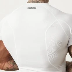 Vanquish Utility White Short Sleeve Base Layer Top -Vanquish Fitness MensUtility 383