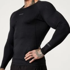 Vanquish Utility Black Long Sleeve Base Layer Top -Vanquish Fitness MensUtility 579