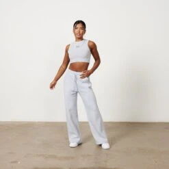 Vanquish Oat Marl Rejuvenate Cropped Tank Top -Vanquish Fitness Rejuvenate 1331R